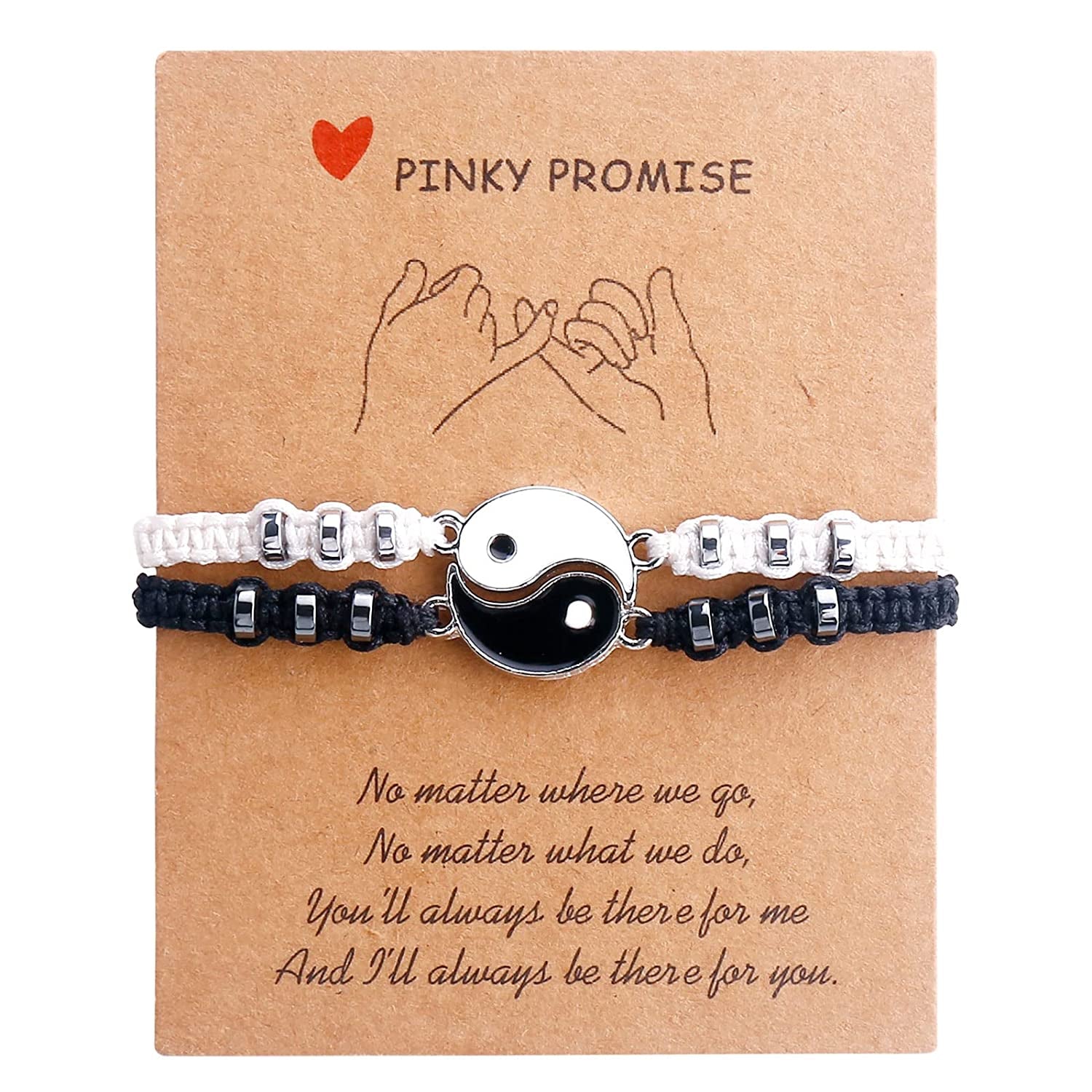Best Friend Bracelets Couples Bracelets for 2 Matching Yin Yang His and Her Lover Bracelet Jewelry for Bff Friendship Relationship Boyfriend Girlfriend Valentines Gift (Matching Bead) Apparel & Accessories > Jewelry > Bracelets SUMMER LOVE Yin Yang-Style 3  