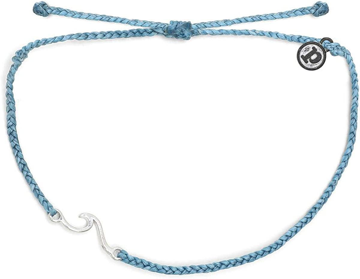 Pura Vida Gold or Silver or Rose Gold Shoreline Anklet W/Plated Charm - Adjustable Band, 100% Waterproof Apparel & Accessories > Jewelry > Anklets Pura Vida Sky Blue  