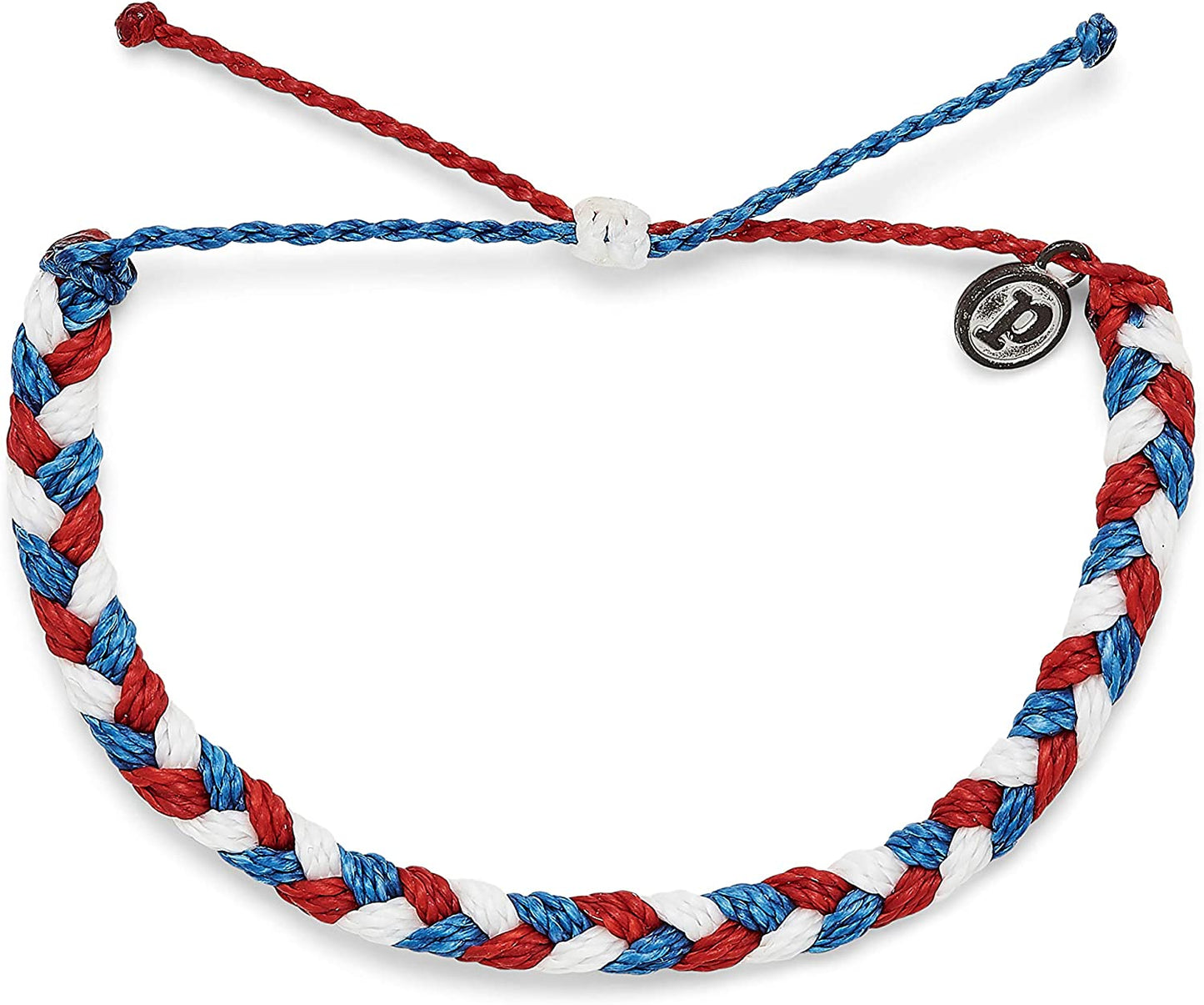 Pura Vida Braided Bracelet - 100% Waterproof, Adjustable Band - Brand Charm Apparel & Accessories > Jewelry > Bracelets Pura Vida Red White Blue  