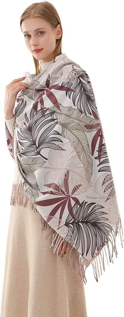 Women'S Fashion Scarf with Art Printed Tassel Soft Cashmere Warm Large Blanket Wrap Shawl for Gift Apparel & Accessories > Clothing Accessories > Scarves & Shawls XYBJ No23  
