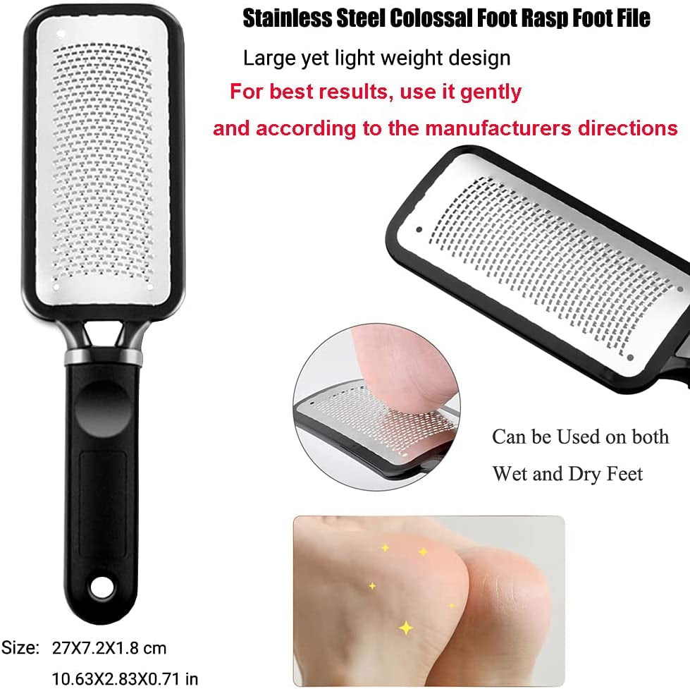 Colossal Pedicure Rasp Foot File Stainless Steel Pedicure Tools Set Callus Remover Kit, Dreamster Large Foot Scrubber Foot Care Kit for Women Men Salon Home Health & Beauty > Personal Care > Foot Care DreamSter   