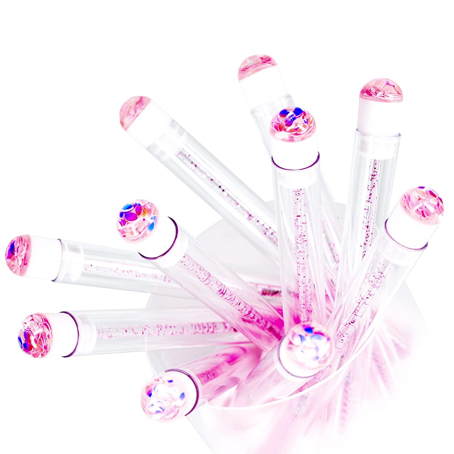 I-Laesh 50 Pcs Lash Brush Eyelash Brushes for Eyelash Extensions Spoolies Cleaning Mascara Wands Tube Diamond Disposable Makeup Tool Applicator Set Sanitary Extension Supplies (Assorted Color) Health & Beauty > Personal Care > Cosmetics > Cosmetic Tools > Makeup Tools i-laesh Leaf Pink 20 PCS 