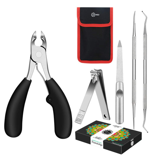 Podiatrist Toenail Cutters for Thick Nails Kit, Professional Grade Pedicure Tools with Sharp Curved Blades for Precision Trimming. Easy to Use & Effortless. Improve Various Toenail Problems. Health & Beauty > Personal Care > Cosmetics > Cosmetic Tools > Nail Tools KENED Flat Mouth  