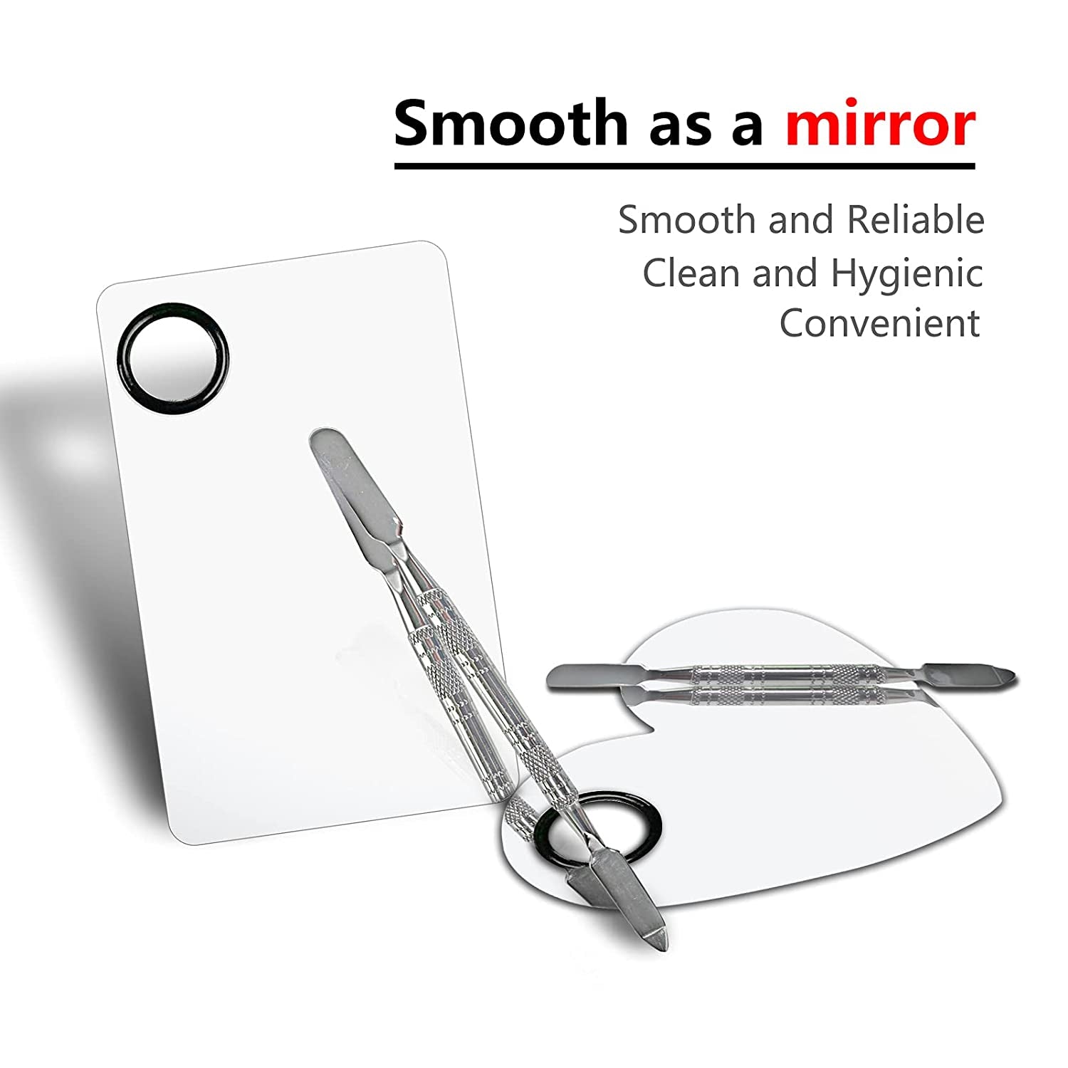 Penugo Upgrade Mixing Makeup Palette, Heart Stainless Steel Cosmetic Palette with Spatula Tool, Nail-Art Mixing Palette for Cosmetic Pigment Blending Health & Beauty > Personal Care > Cosmetics > Cosmetic Tools > Makeup Tools Penugo   