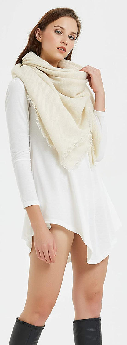 VIVIAN & VINCENT Soft Classic Luxurious Blanket Solid Color Square Scarf Wrap Apparel & Accessories > Clothing Accessories > Scarves & Shawls VIVIAN & VINCENT   