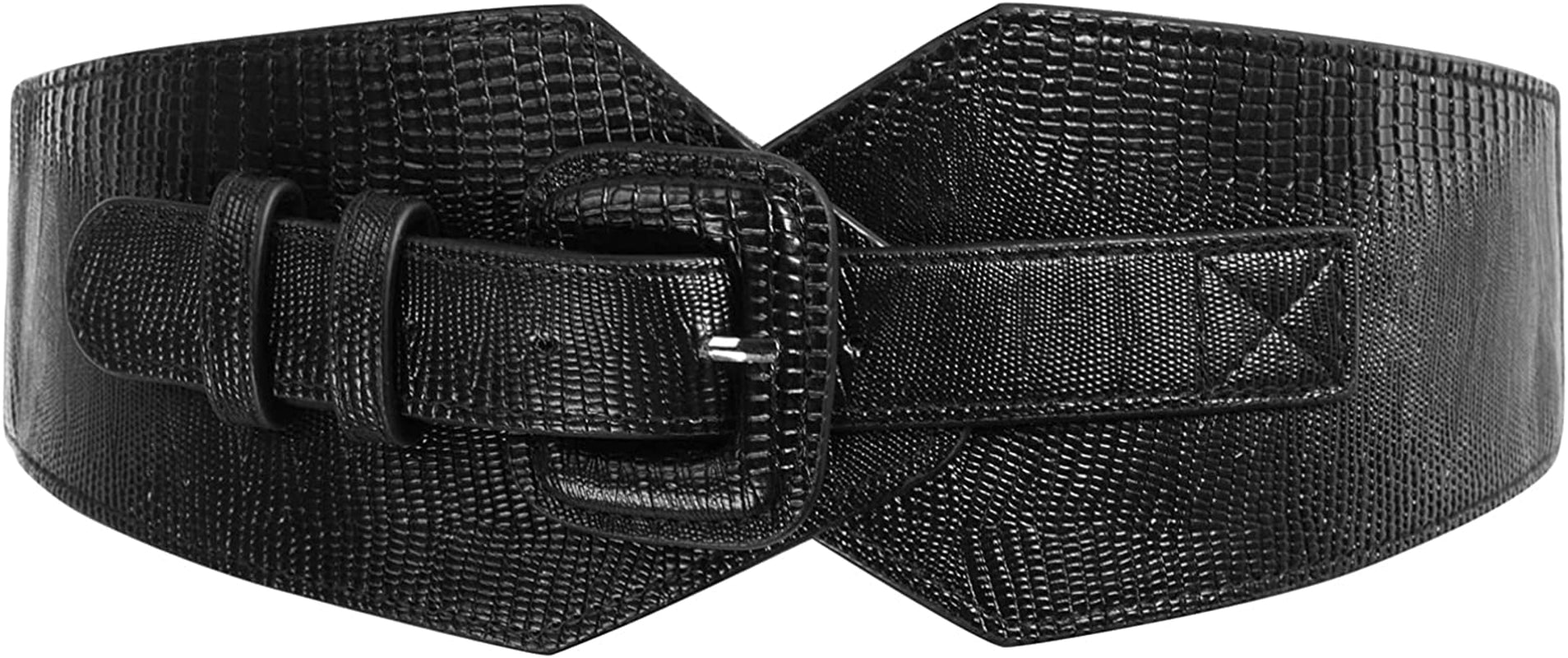Grace Karin Wide Stretchy Vintage Waist Belt with Metal Buckle Muticolored CL409 Apparel & Accessories > Clothing Accessories > Belts GRACE KARIN Black-820 Medium 