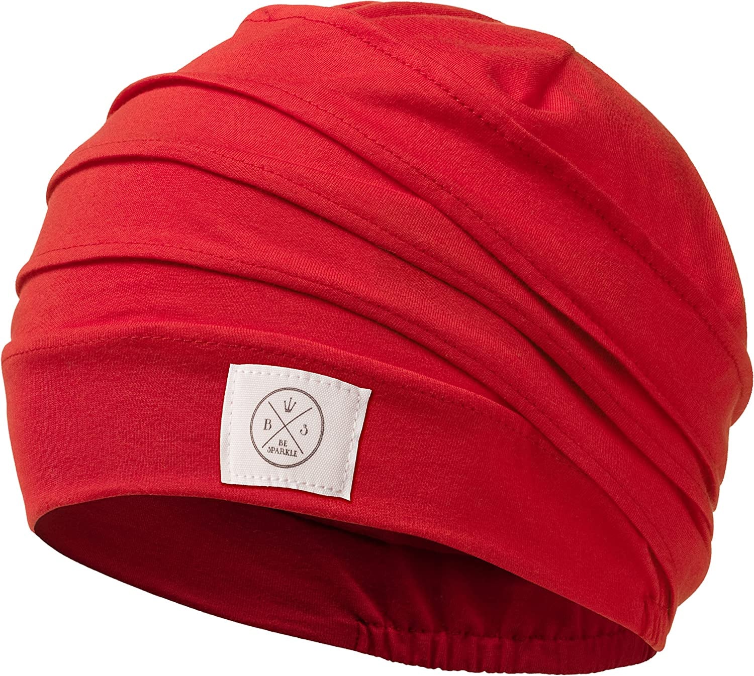 Be Sparkle Slouchy Headwraps, Cancer Headwear for Women Perfect for Chemo or Hair Loss Apparel & Accessories > Clothing Accessories > Headwear BS BE SPARKLE Red  