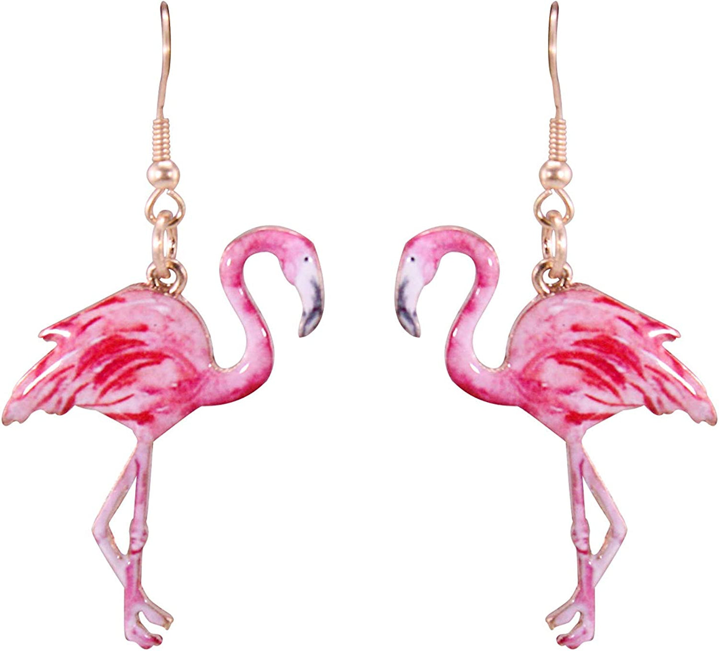 Pink Cute Flamingo Summer Metal Dangle Earring No.401 Apparel & Accessories > Jewelry > Earrings Wonderent   