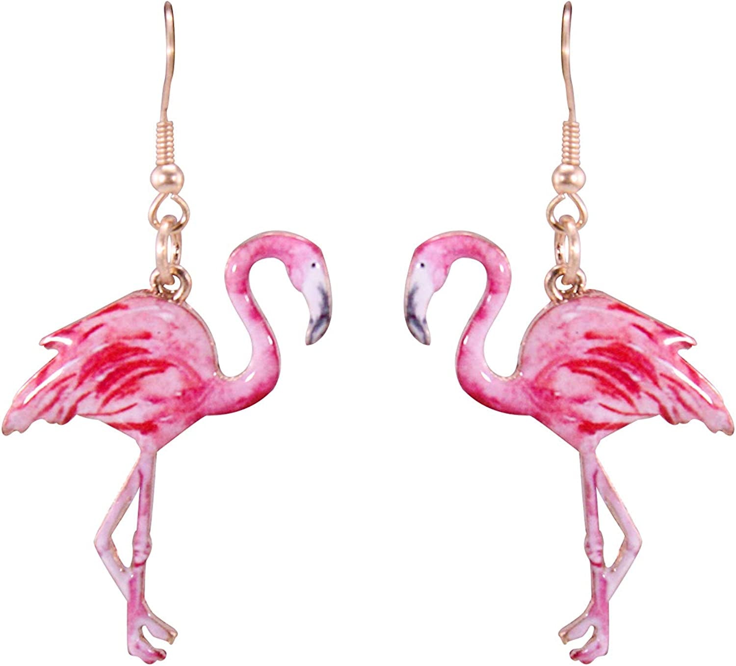 Pink Cute Flamingo Summer Metal Dangle Earring No.401 Apparel & Accessories > Jewelry > Earrings Wonderent   