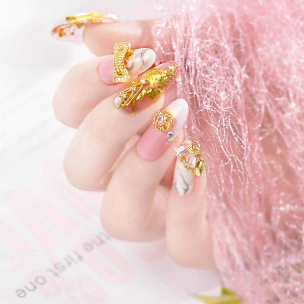 Lookathot 20Pcs/Set 3D Nail Art Decals Mixed Design Flamingo Meteorite Do Not Fade Metallic Studs Rhinestones Alloy Chain Manicure DIY Decoration Tools Health & Beauty > Personal Care > Cosmetics > Cosmetic Tools > Nail Tools Lookathot   