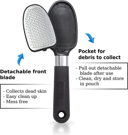 Rikans Foot File Foot Rasp Callus Remover Dead Skin Remover Double Sided Foot Scrubber Foot Care Pedicure Tool to Remove Hard Skin Can Be Used Wet or Dry Skin Surgical Grade Stainless Steel File Health & Beauty > Personal Care > Foot Care Rikans   