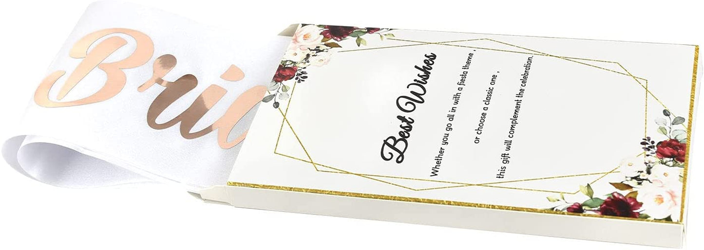 Lseeu 'Mother of the Bride' Bachelorette Party Sashes Rose Gold, Satin Sash Decor for Bride to Be Mother | Engagement Party Ideas Kit with Satin Sash, Supplies in Bridal Shower, Hen Party Accessories Apparel & Accessories > Clothing Accessories > Sashes Lseeu   