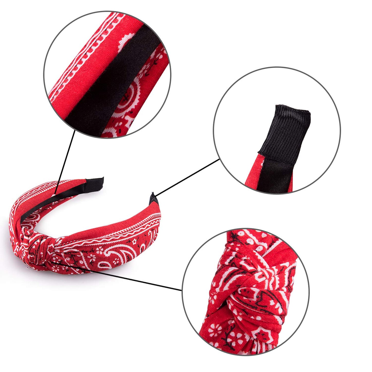 Duufin 6 Pieces Top Knot Headband Paisley Boho Headbands Vintage Cross Knotted Headbands Twisted Knot Headbands for Women and Girls Apparel & Accessories > Clothing Accessories > Bandanas & Headties Duufin   