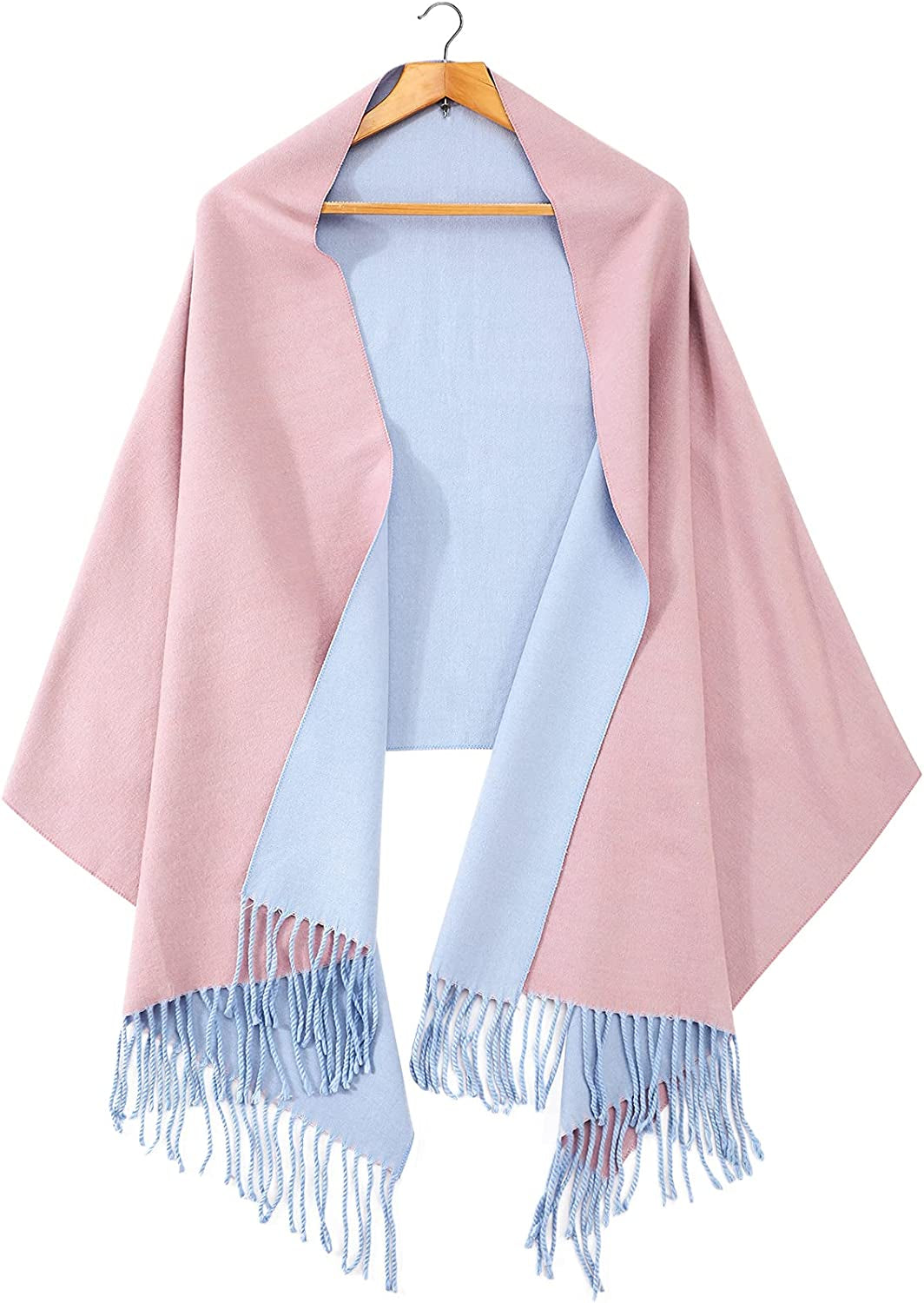 Scarves for Women Winter Warm Scarf Soft Oversized Scarfs for Womens Cashmere Large Shawl Cozy Thick Wraps Christmas Gift Apparel & Accessories > Clothing Accessories > Scarves & Shawls AKJWXN ①light Blue & Pink  
