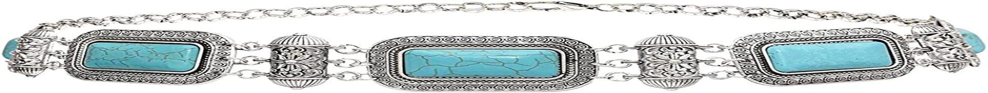 Idealway Vintage Waist Chain Hollow Carving Rhinestone Crystal Body Chain Summer Beach Body Waist Chain Jewelry Apparel & Accessories > Jewelry > Body Jewelry idealway Turquoise  