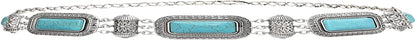 Idealway Vintage Waist Chain Hollow Carving Rhinestone Crystal Body Chain Summer Beach Body Waist Chain Jewelry Apparel & Accessories > Jewelry > Body Jewelry idealway Turquoise  
