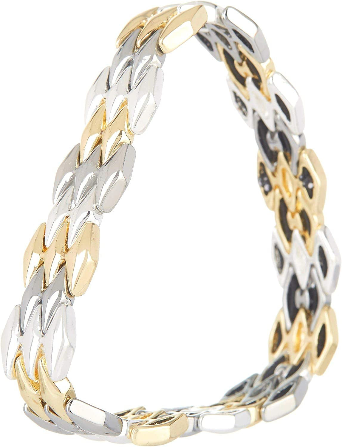 NINE WEST Boxed Geometric Stretch Bracelet, Silver/Gold/Hematite Tri-Tone Apparel & Accessories > Jewelry > Bracelets Nine West   