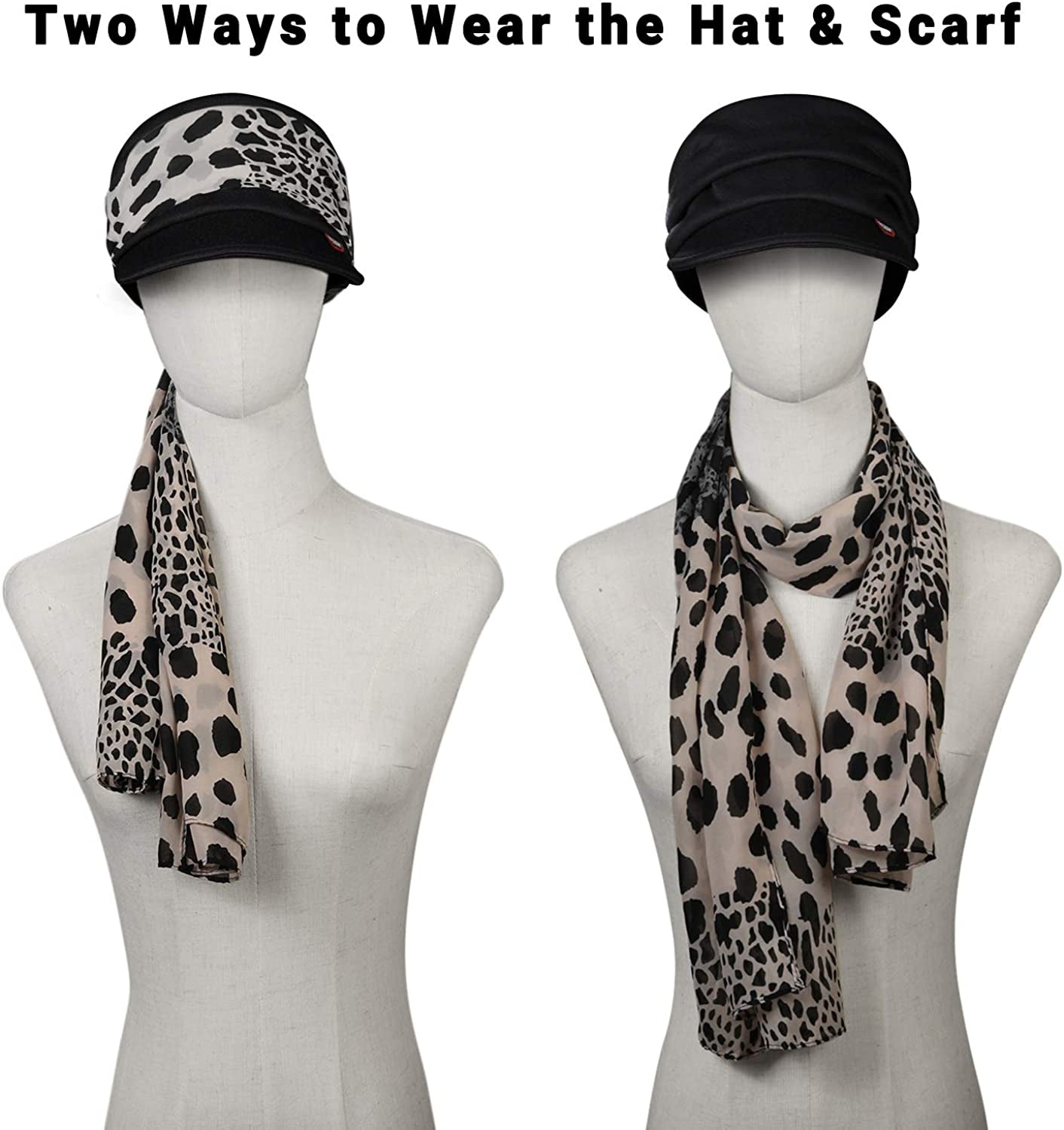 WETOO Newsboy Hat for Women Visor Beret Cap Chemo Scarf Headwear Turban Apparel & Accessories > Clothing Accessories > Headwear WETOO   