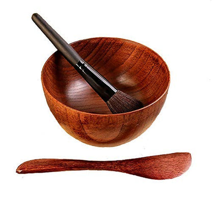 DIY Facemask Mixing Tool Sets 6 in 1 Face Mask Mixing Bowl Set Clay Mask Mixing Set Bamboo (Mask Bowl+Spatula+Brush+Spoon+ Wet Sponge+Makeup Headband) Health & Beauty > Personal Care > Cosmetics > Cosmetic Tools > Skin Care Tools BIRETDA brown  