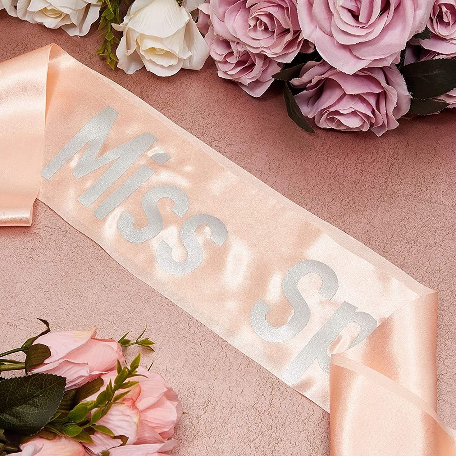 Shell Pink Satin Sashes for Pageants, Bachelorette Party, Prom (4 X 33 In, 24 Pack) Apparel & Accessories > Clothing Accessories > Sashes Sparkle and Bash   