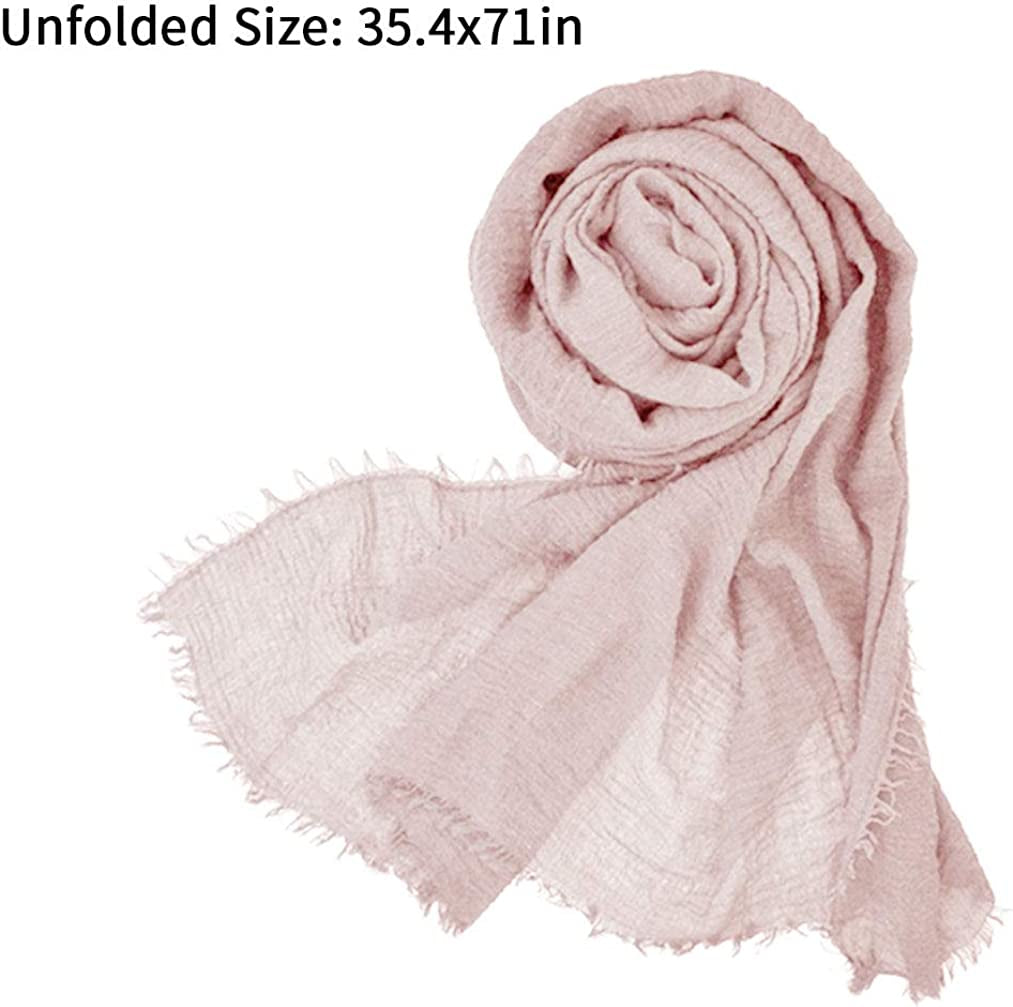 Wobe 3Pcs Women Soft Cotton Hemp Scarf Shawl Long Scarves, Travel Sunscreen Apparel & Accessories > Clothing Accessories > Scarves & Shawls Wobe   