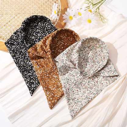 Floral Hair Scarf Headbands for Women - HAIMEIKANG Boho Hair Bandanas Scarf for Women Triangle Head Kerchief Solid Color Hair Bands Vintage Head Scarf (Beige+Yellow+Black) Apparel & Accessories > Clothing Accessories > Bandanas & Headties HAIMEIKANG   