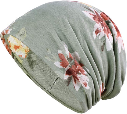 HONENNA Printed Turban Headband Chemo Cap Soft Sleep Beanie Apparel & Accessories > Clothing Accessories > Headwear HONENNA Blue  