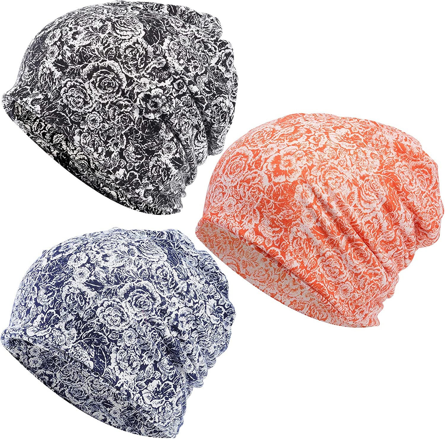Kayier Women'S Baggy Casual Chemo Beanie Hats Headwear Caps Apparel & Accessories > Clothing Accessories > Headwear Kayier 3 Pack-n  