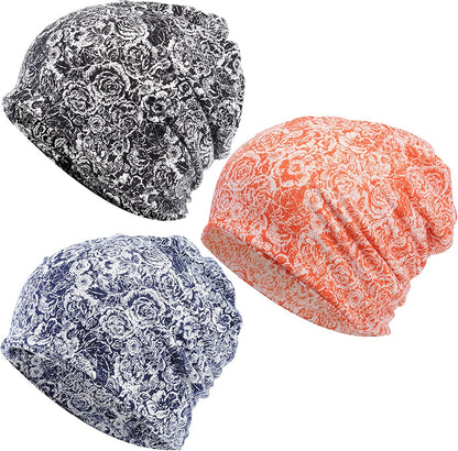 Kayier Women'S Baggy Casual Chemo Beanie Hats Headwear Caps Apparel & Accessories > Clothing Accessories > Headwear Kayier 3 Pack-n  