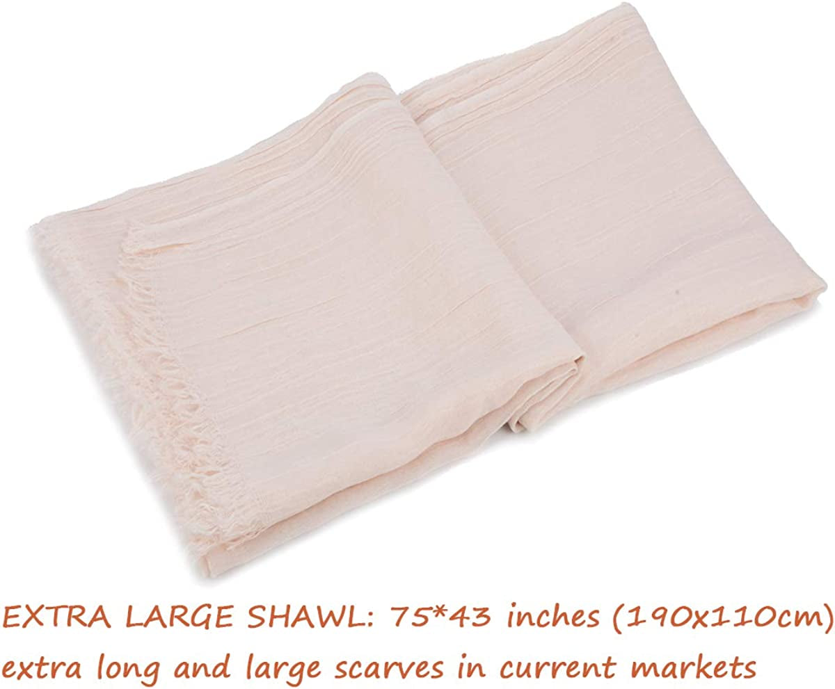 Iristide Women Summer Scarfs Large Long Lightweight Linen Beach Gauze Shawl Wrap 75”×43” Apparel & Accessories > Clothing Accessories > Scarves & Shawls Iristide   