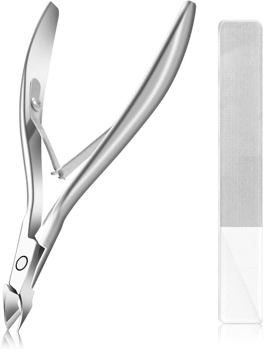CGBE Nail Cuticle Trimmer & Nano Nail File Professional Cuticle Cutter Stainless Steel Cuticle Nippers with Sharp Blades for Nail Care Pedicure Manicure Nail Tools (Silver) Health & Beauty > Personal Care > Cosmetics > Cosmetic Tools > Nail Tools CGBE Nailfile  