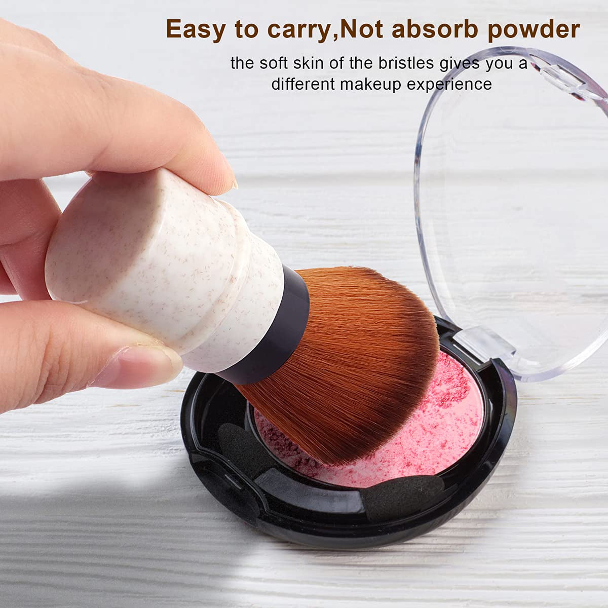 QMSILR Blush Brush Retractable Makeup Brush Portable Powder Brush with Cover Professional Travel Face Blush Brush Soft Fluffy Foundation Brush Makeup Tool for Contouring Highlighting Health & Beauty > Personal Care > Cosmetics > Cosmetic Tools > Makeup Tools QMSILR   
