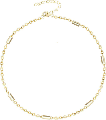Dainty Gold Chain Anklet,Simple Delicate Figaro Chain Ankelt,Curb Chain Anklet,Coin Chain Anklet,Satellite Chain Anklet,Link Chain Ankle Bracelet,Chain Anklets for Women Apparel & Accessories > Jewelry > Anklets DeScount Gold Tube  