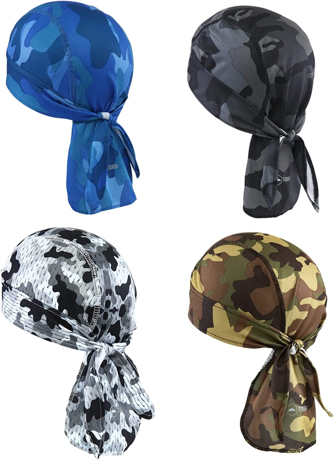 Cooling Helmet Liner - Do Rag Skull Cap for Men - Head Scarf, Bandana, Head Wrap, Beanie for Motorcycle, Cycling, Sports Apparel & Accessories > Clothing Accessories > Headwear Tough Headwear Assorted Camo  