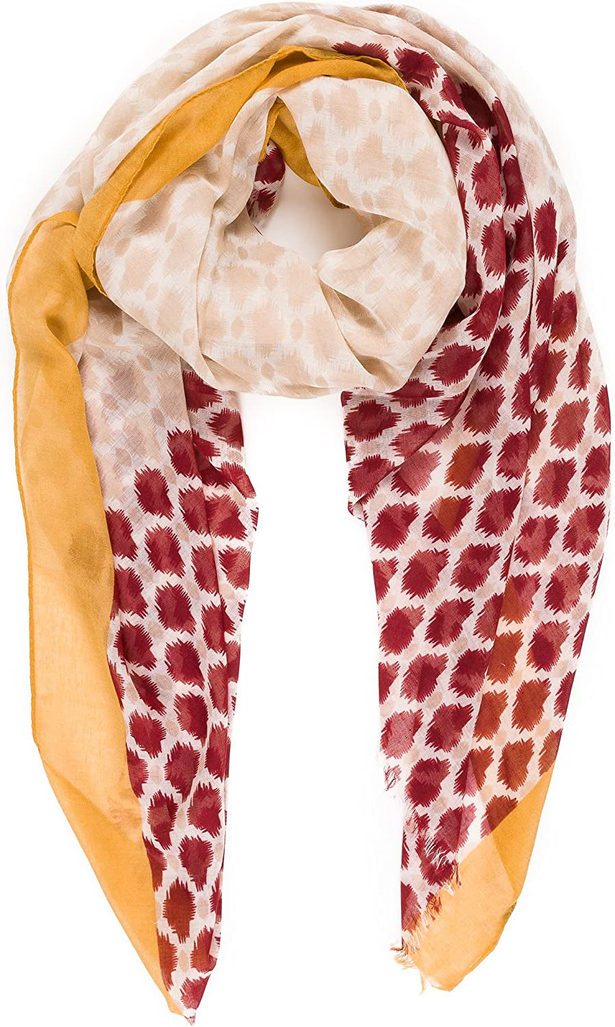 Scarf for Women Lightweight Geometric Fashion Spring Fall Winter Scarves Shawl Wraps Apparel & Accessories > Clothing Accessories > Scarves & Shawls MELIFLUOS DESIGNED IN SPAIN Madrid Collections 13 - Red Beige Leopard  