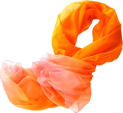 ORUAZ Long Lightweight Women'S Fashion, Evening or Party Scarves, Wrap, Shawl, Wedding Accessory, Sheer and Silky Apparel & Accessories > Clothing Accessories > Scarves & Shawls ORUAZ Orange/Pink  