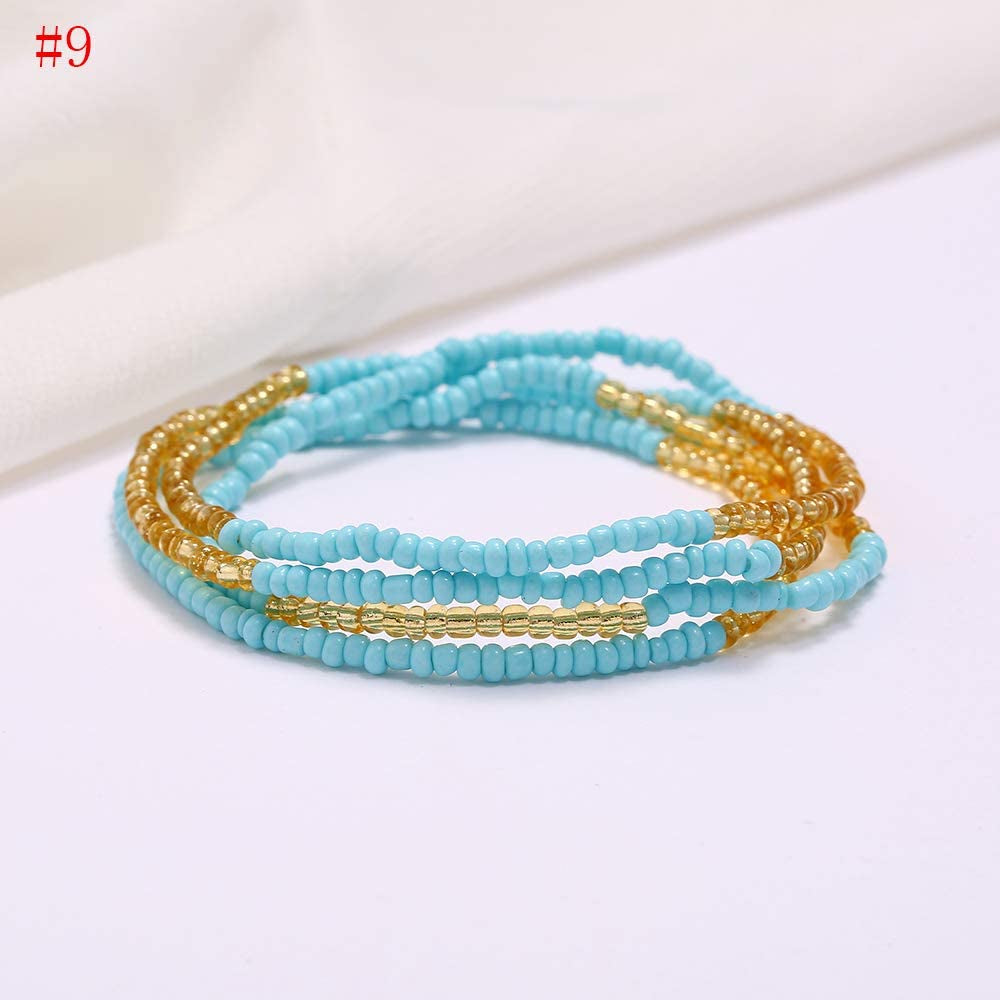 Waist Bead Chains Boho Beads Waist Chains，African Waist Bead Body Chain，Summer Jewelry Waist Bead Set，Elastic Colorful Beaded Belly Chain，Beach Bikini Belly Chains for Women and Girls. Apparel & Accessories > Jewelry > Body Jewelry weile   