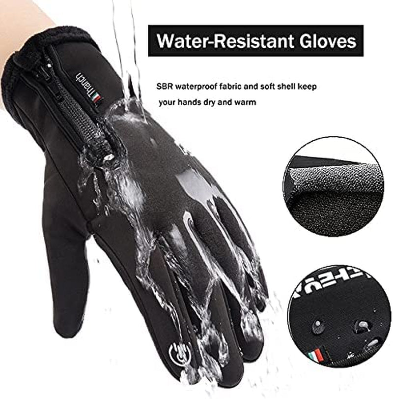 Weitars Winter Warm Gloves for Men Women Touchscreen Waterproof Thermal Snow Gloves for Cycling Hiking Apparel & Accessories > Clothing Accessories > Gloves & Mittens Weitars   