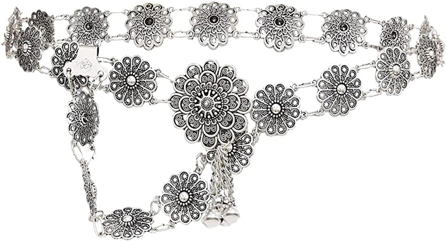 Idealway Bohemian Vintage Body Chain Silver Sun Flower Belt Chain Women Jewelry (1) Apparel & Accessories > Jewelry > Body Jewelry idealway   