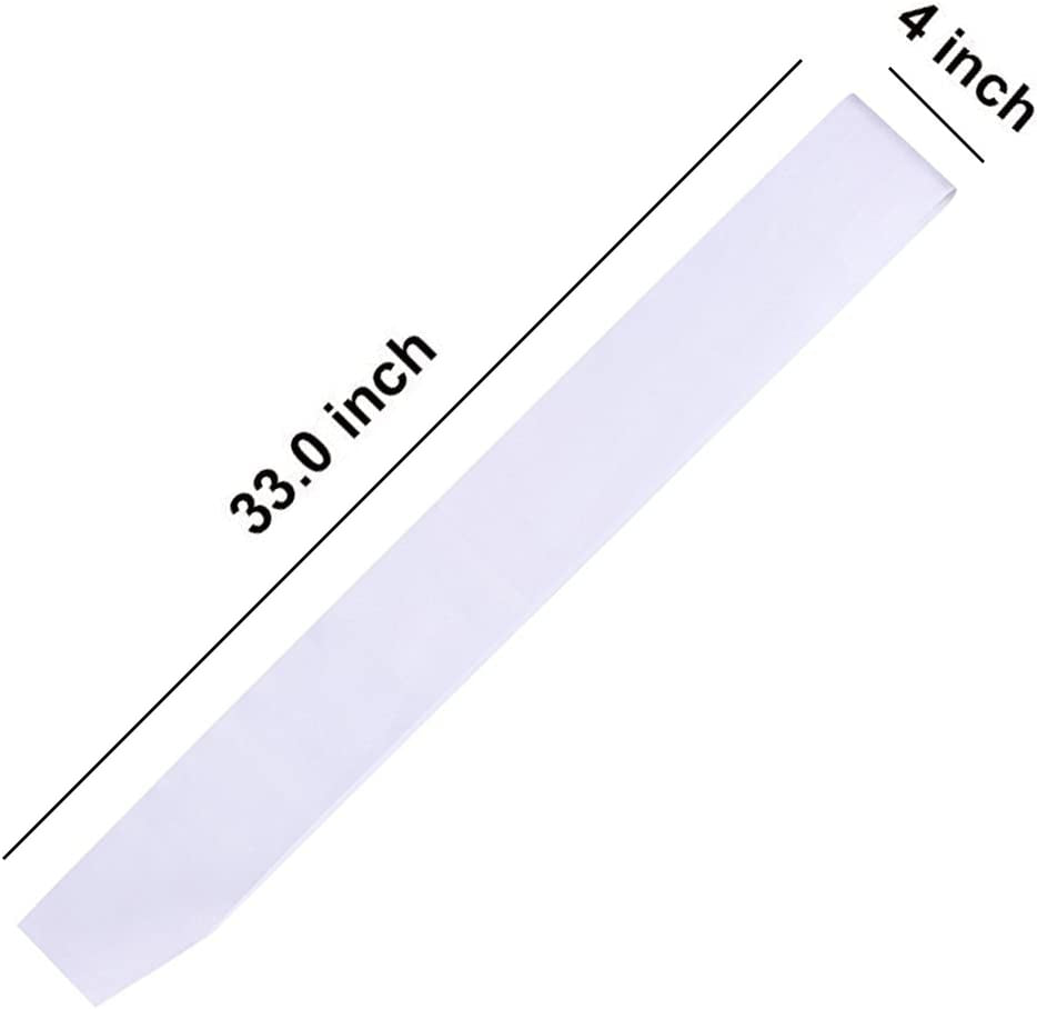 DJDZ 4 Pack White Blank (Plain) Satin Sash Party Accessory for Party,Wedding Decorations and DIY - Design Your Own Sash (White) Apparel & Accessories > Clothing Accessories > Sashes DJDZ   
