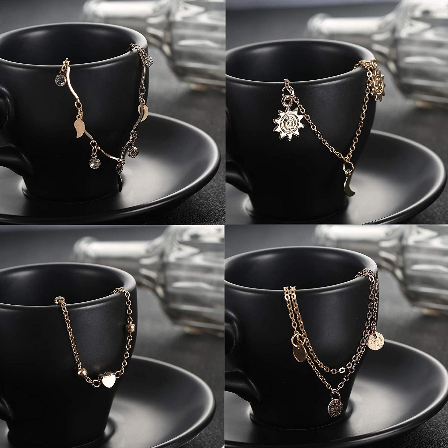 LOYALLOOK 20Pcs Ankle Bracelets for Women Adjustable Beach Anklet Set Star Heart Turtle Infinite Anklets Apparel & Accessories > Jewelry > Anklets LOYALLOOK   