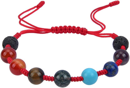 LEIAHIN 7 Chakra Bracelets for Women 8Mm Lava Rock Essential Oil Diffuser Adjustable Natural Stone Healing Anxiety Bracelet Gemstone Beaded Bangle for Men Women Apparel & Accessories > Jewelry > Bracelets LEIAHIN   