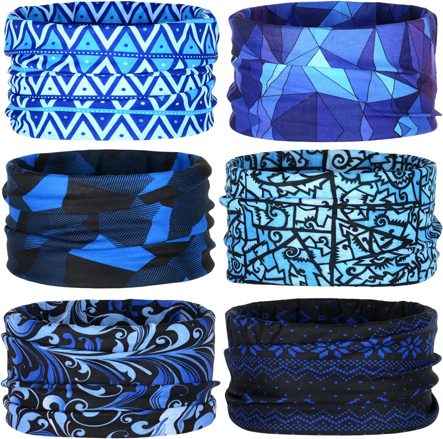 Headwear, Head Wrap, Neck Gaiter, Headband, Fishing Mask, Magic Scarf Face Bandana Mask Neck Tube Balaclava for Sport Apparel & Accessories > Clothing Accessories > Headwear NEXTOUR A-blue 3  
