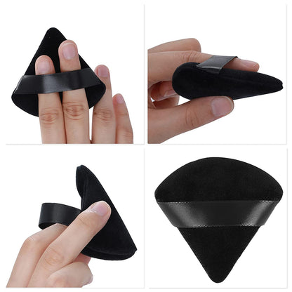 Sibba 12Pcs Powder Puff Triangle Shape Face Makeup Puff for Loose Powder Foundation Soft Cosmetic Sponge Wet and Dry Powder Puff Pads Large Body Cotton Powder Cushion Puffs (Black) Health & Beauty > Personal Care > Cosmetics > Cosmetic Tools > Makeup Tools Sibba   