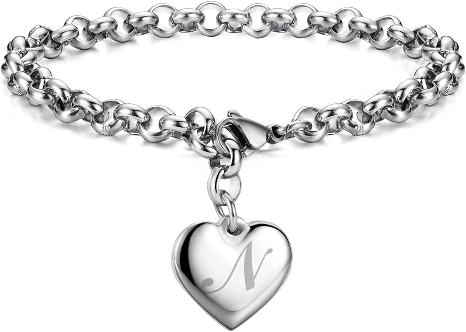 Heart Initial Charm Bracelets for Teen Girls Letters Alphabet Bracelet Jewelry for Girls Gifts for Teenage Girls Apparel & Accessories > Jewelry > Bracelets Monily N  