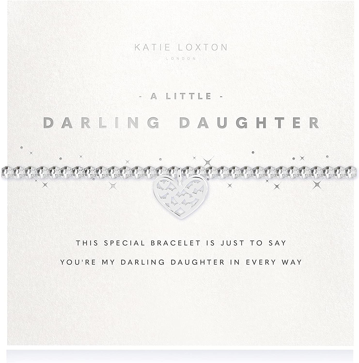 Katie Loxton a Little Family Womens Stretch Adjustable Band Fashion Faceted Charm Bracelet Apparel & Accessories > Jewelry > Bracelets Katie Loxton DARLING DAUGHTER  