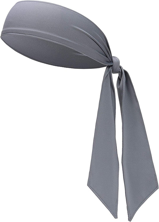 Sports Headband - Head Tie Tennis Tie Hairband - Sweatbands Headbands Wristbands Head Wrap - Ideal for Working Out,Tennis Apparel & Accessories > Clothing Accessories > Bandanas & Headties DEMIL 1pcs-grey  