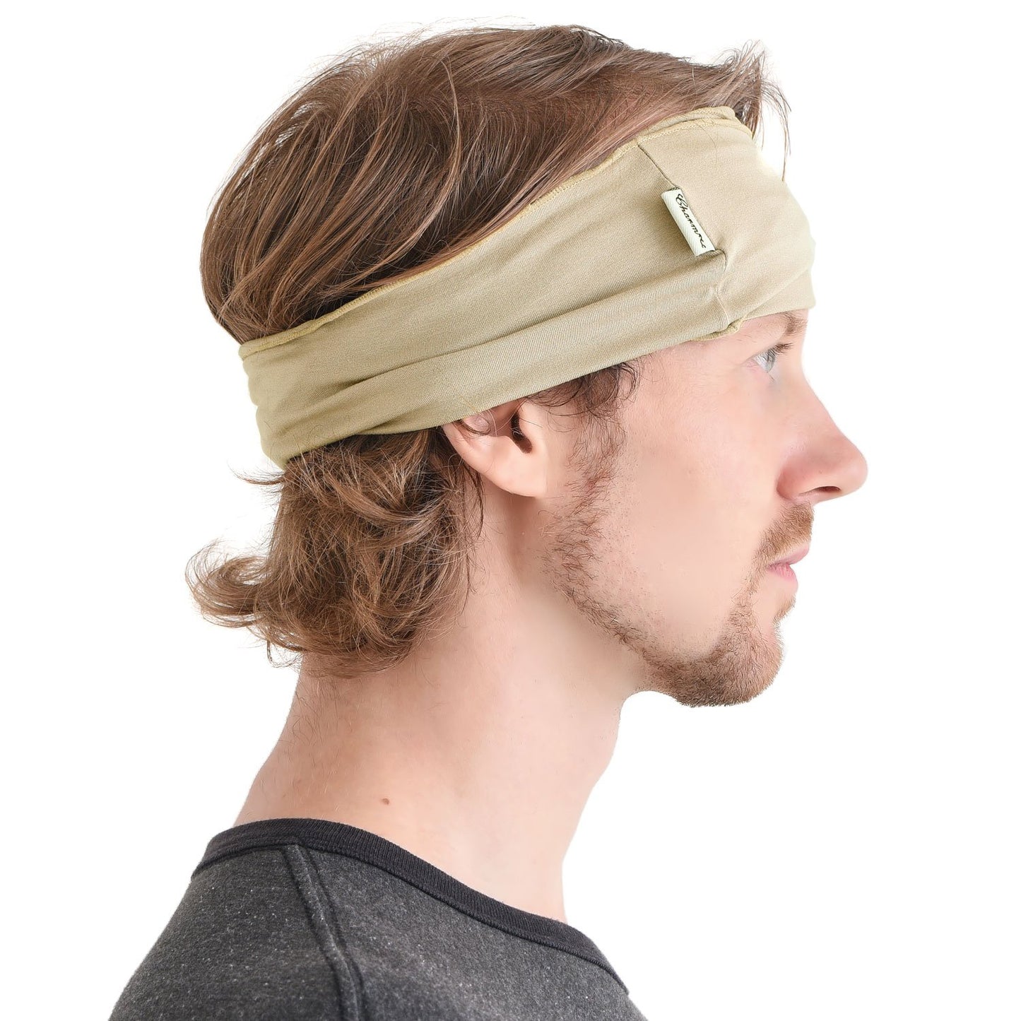 Mens Head Wraps Elastic Bandana - Japanese Headband Workout Women Hair Black Apparel & Accessories > Clothing Accessories > Bandanas & Headties CHARM Sand Beige  