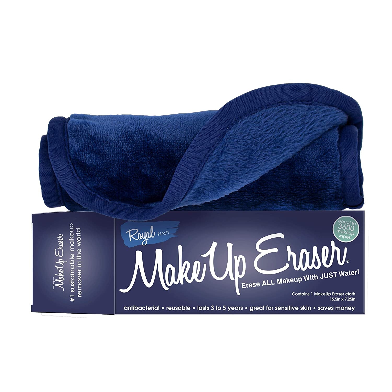 Makeup Eraser, Erase All Makeup with Just Water, Including Waterproof Mascara, Eyeliner, Foundation, Lipstick and More Health & Beauty > Personal Care > Cosmetics > Cosmetic Tools > Makeup Tools Makeup Eraser Royal Navy  