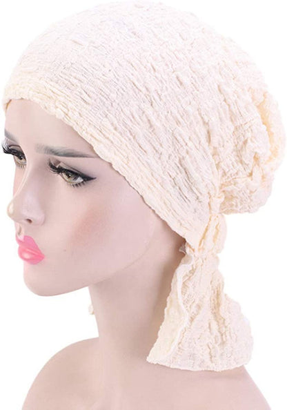 Ever Fairy 3 Colors Chemo Cancer Head Scarf Hat Cap Ethnic Cloth Print Turban Headwear Women Stretch Flower Muslim Headscarf (3 Pack-C) Apparel & Accessories > Clothing Accessories > Headwear Ever Fairy   